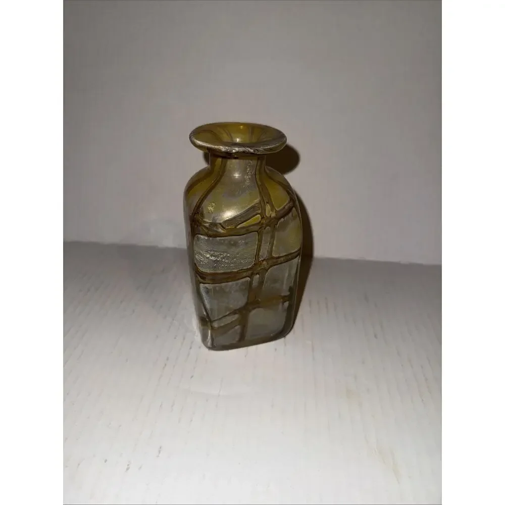 Rare Vtg Mid Cntury Mdina 70s Art Glass Bottle Mdg Vase Earthtones Vicente Boffo